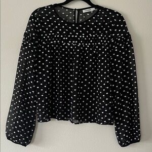 Farrow Black Sheer Ditsy Floral Blouse